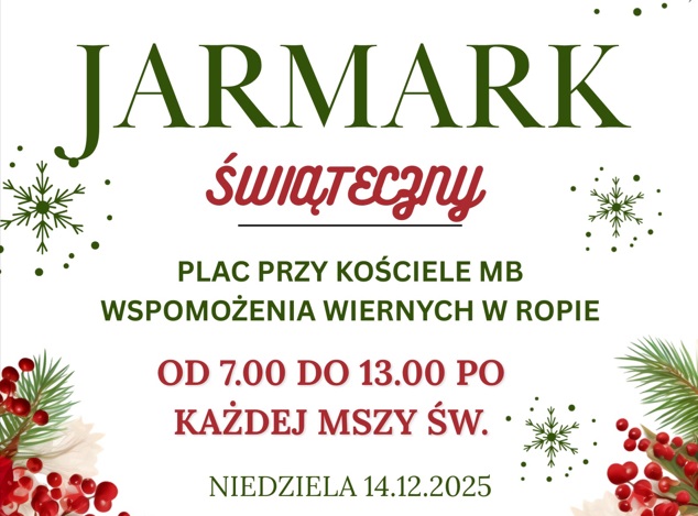 Zaproszenie na zimowy Jarmark tradycji na Boże Narodzenie